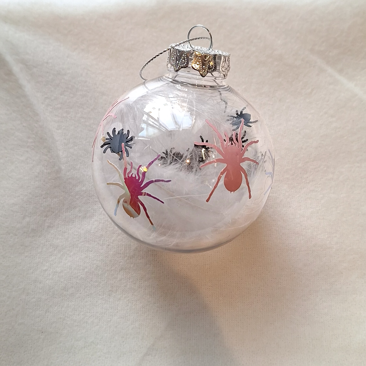 Baby Pink Clear Tarantula Christmas Ornament