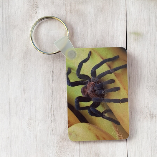 Cobalt Blue Tarantula Wooden Keyring
