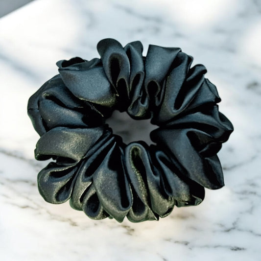 Emerald Satin Hair Scrunchie