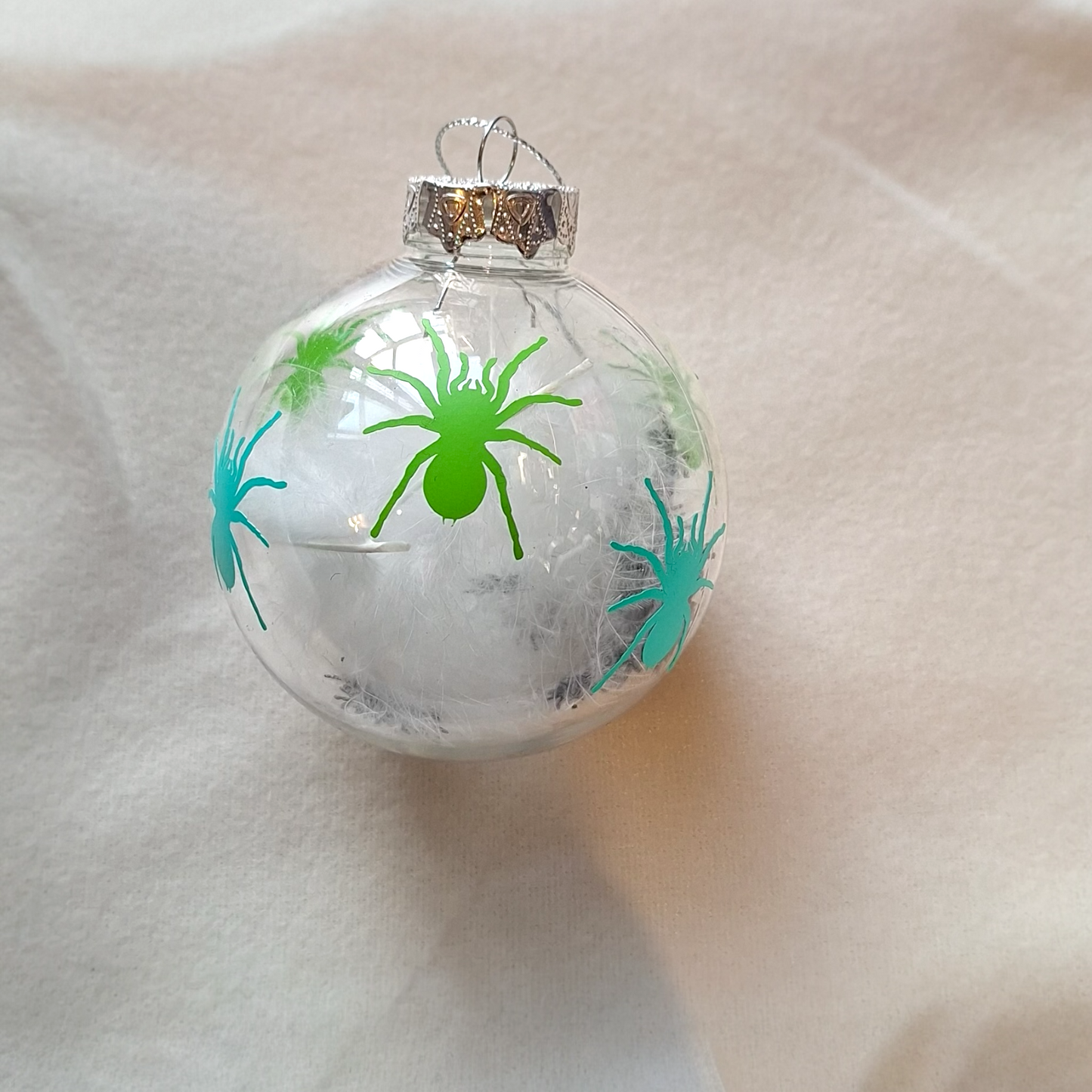 Green & Teal Tarantula Christmas Bauble Ornament