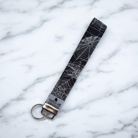 Spider Web Fabric Wristlet Keyring