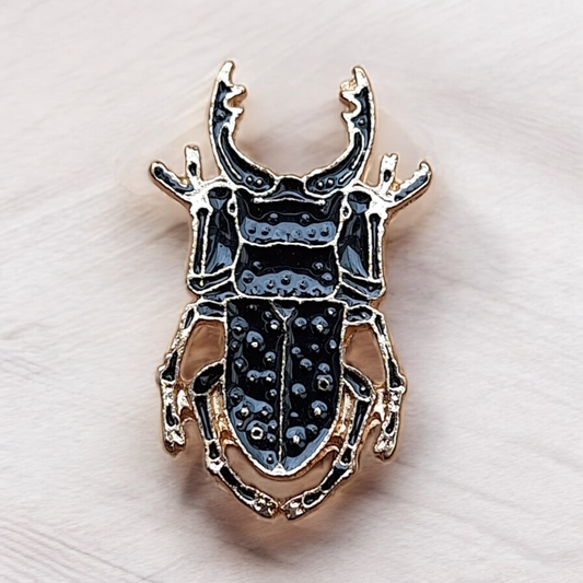 Stag Beetle Enamel Pin Badge
