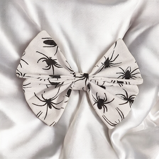 White & Black Tarantula Mini Hair Bow