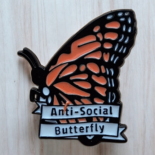 Anti Social Butterfly Enamel Pin Badge