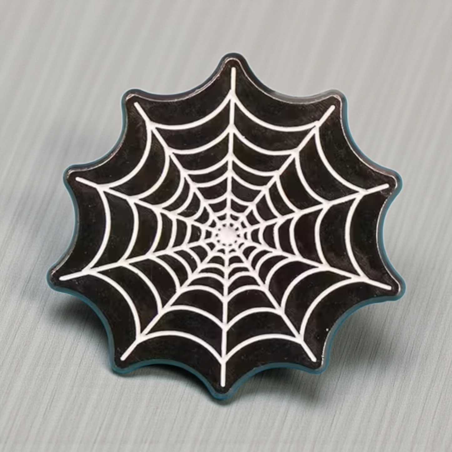 Black & White Spiderweb Enamel Pin Badge