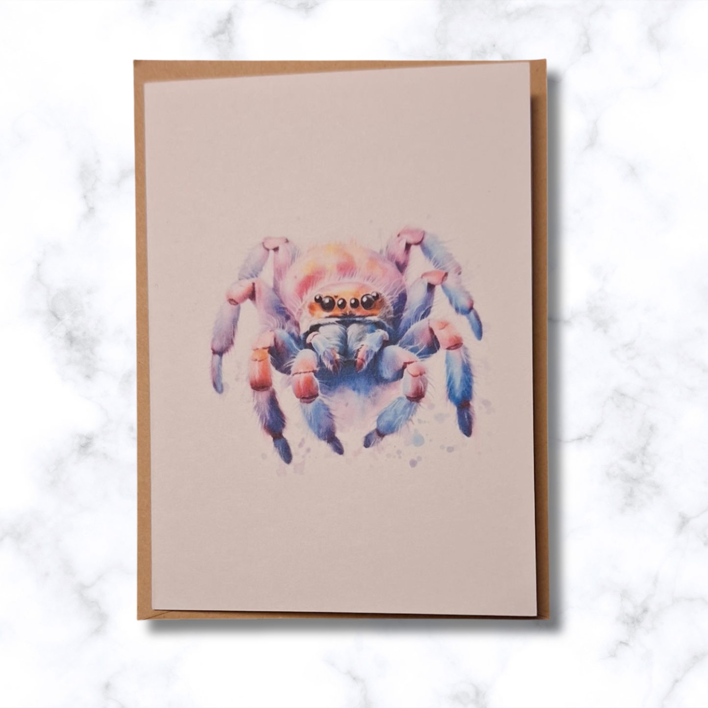 Cute Watercolour Tarantula Card