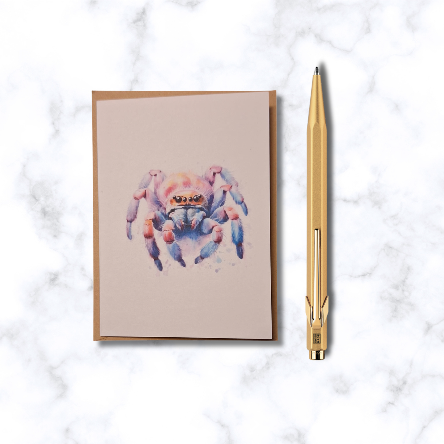 Cute Watercolour Tarantula Card