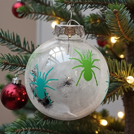 Green & Teal Tarantula Christmas Bauble Ornament