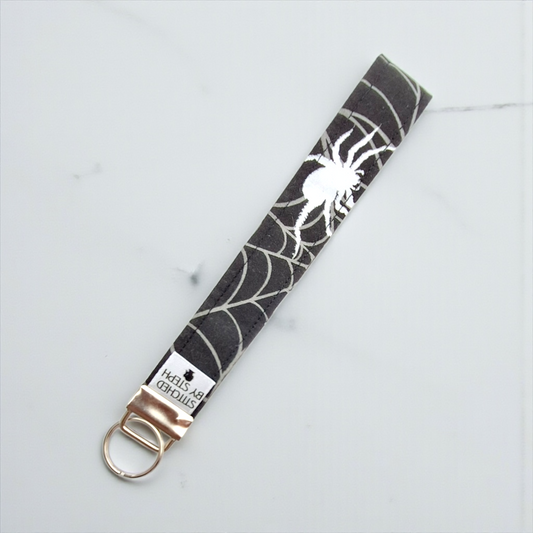 Black Tarantula Fabric Wristlet Keyring