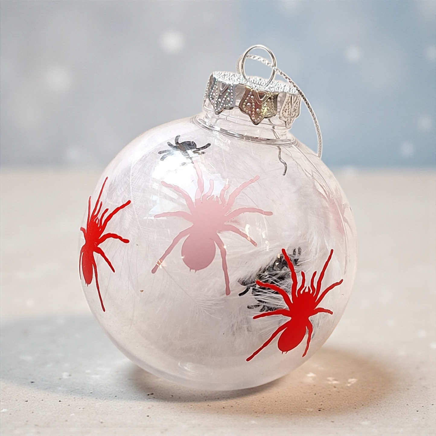 Red & Pink Tarantula Christmas Ornament Bauble