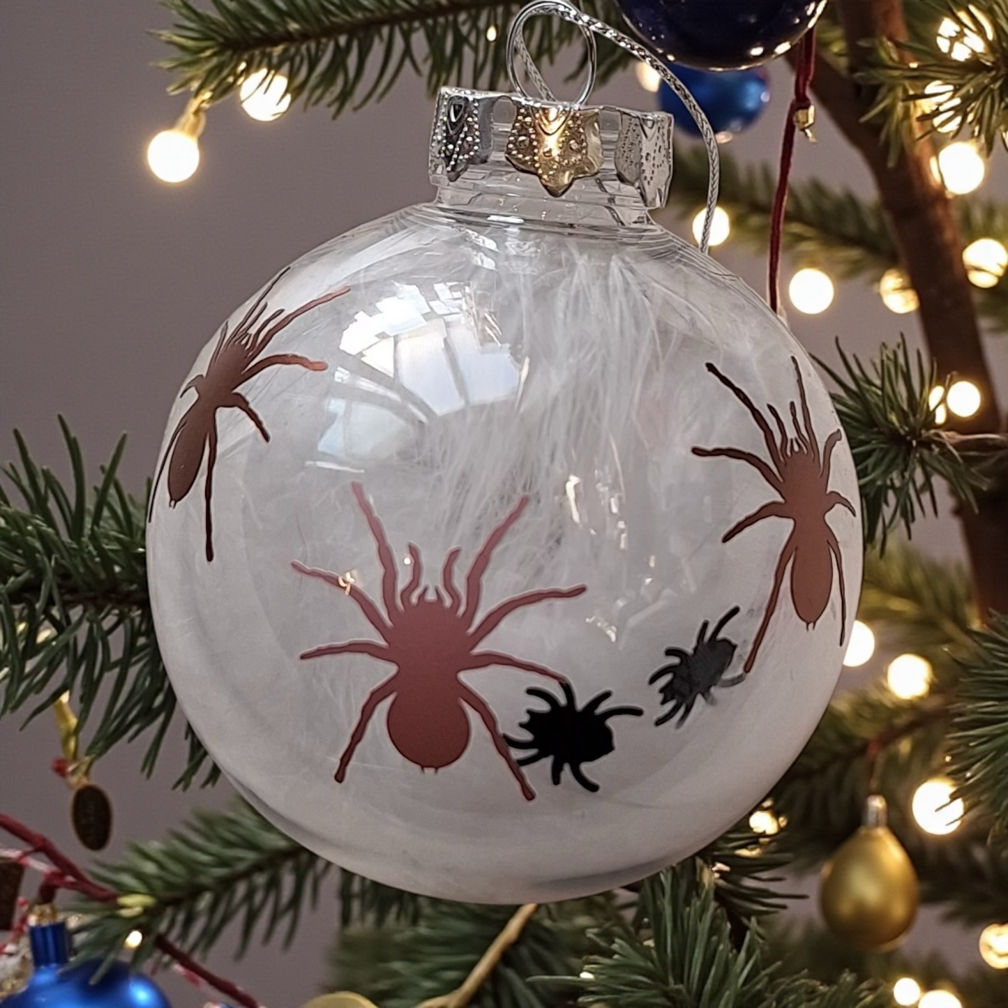 Rose Gold & Pink Tarantula Christmas Bauble