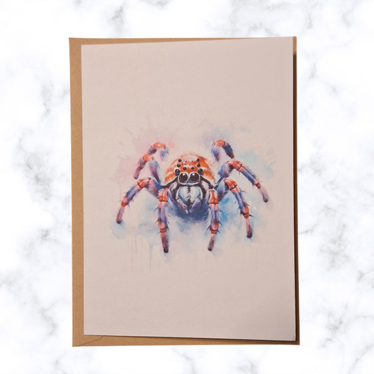 Tarantula Watercolour Blank Greeting Card
