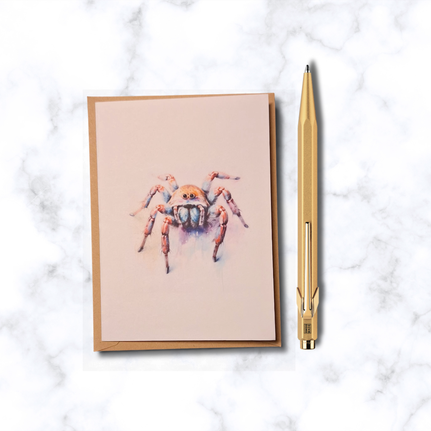 Watercolour Tarantula Blank Card