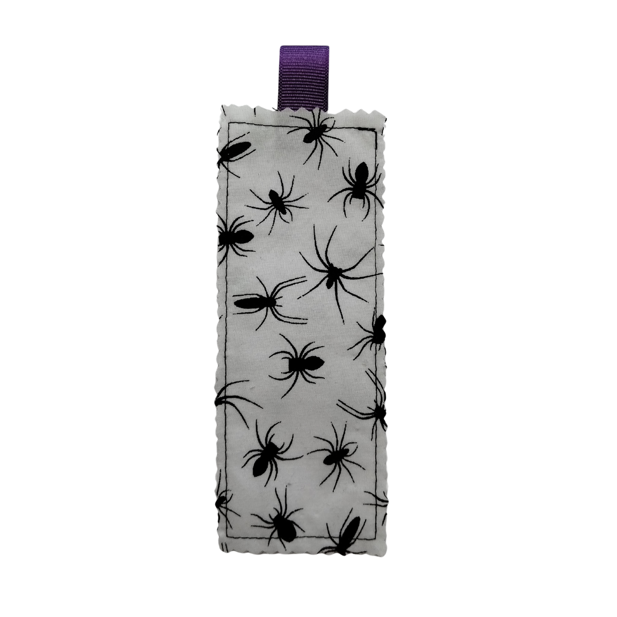 White & Black Spider Bookmark with Ribbon Top