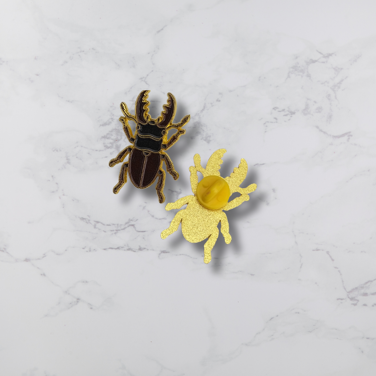 Stag Beetle Enamel Pin Badge
