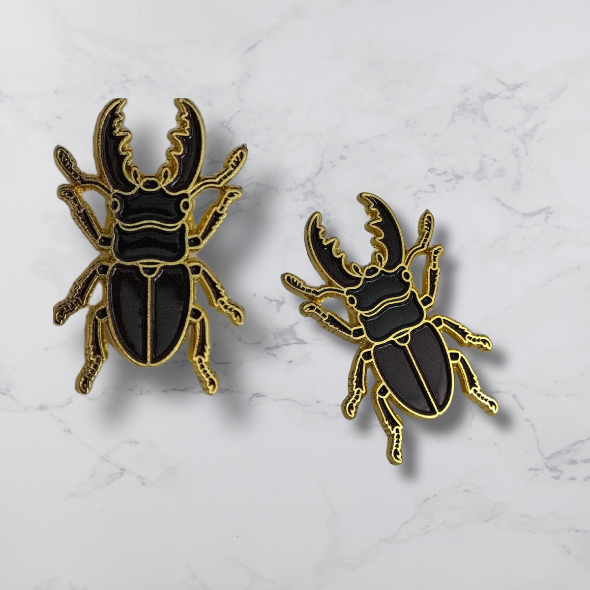 Stag Beetle Enamel Pin Badge